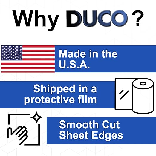 Duco USA-Made Clear Cast Acrylic Sheet 1/8 Inch Thick 6" x 6" - 4 Pack of Transparent Plexiglass Sheet - Lightweight Acrylic Board for Window Replacements, Displays, Signs, and More
