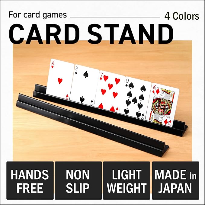 Lightweight Non-Slip Card Holder Stand – Set of 2, 13.4 Inches – Made in Japan for Card Games and TCG, Anti-Skid Base (2 Pack-White)