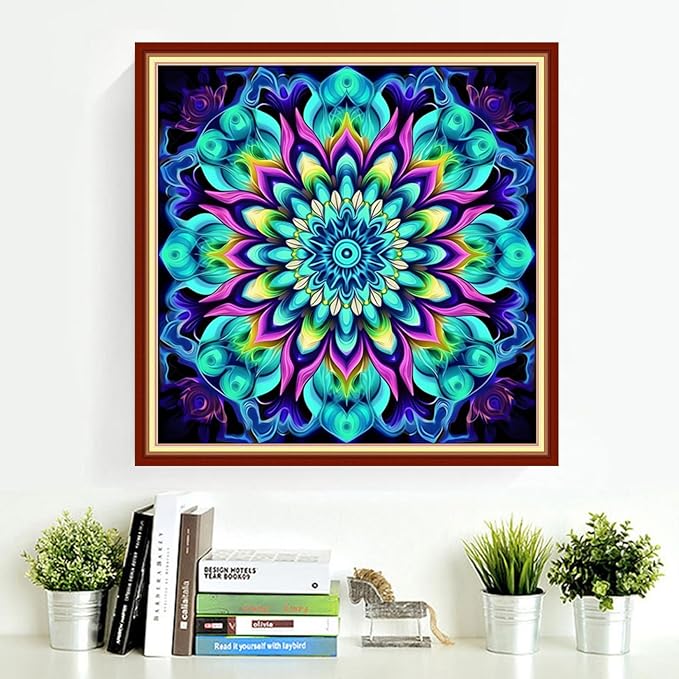 DMCVIVR Stamped Cross Stitch Kits for Adults Beginners Embroidery Kits 11CT Needlepoint Kits Cross Stitch Patterns Embroidery Patterns-Magic Mandala 18x18 inch