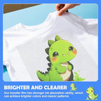 ZEHRAI 100 Sheets DTF Transfer Film 8.5" x 11" Double Sided Matte, Clear Cold Peel, Direct to Film Heat Transfer Film for All Fabric and Colors T-Shirts Textile