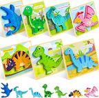 TOY Life Toddler Puzzles Ages 2-4, Wooden Puzzles for Toddlers 1-3, 7 Pcs Dinosaur Puzzle 2 Year Old, Puzzles for Kids Ages 3-5, Toddler Boy Toys 2-3, Educational Learning Toys for 3 Year Old