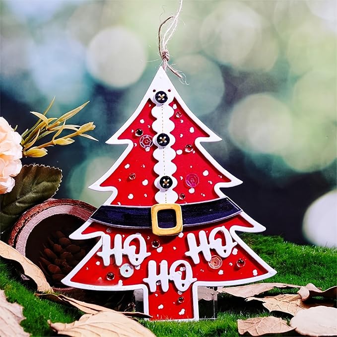 Festivals Metal Cutting Die for Scrapbooking, Christmas Cut Stencils for DIY Scrapbook Photo Album Decorative Paper Card, Card Making Supplies, Embossing (Christmas Tree 5.1 x 4.4 in)