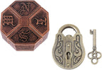 2Pcs Brain Teaser Puzzles for Games, Educational Toys, Mind and Metal 3D Puzzles, Unlock Interlock IQ Box