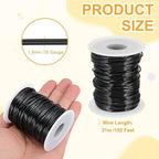 uxcell 16 Gauge / 1.5mm Anodized Aluminum Wire for Jewelry Craft Making, 102 Feet Bendable Flexible Wire for DIY Home Decor Gardening Sculpture, Black