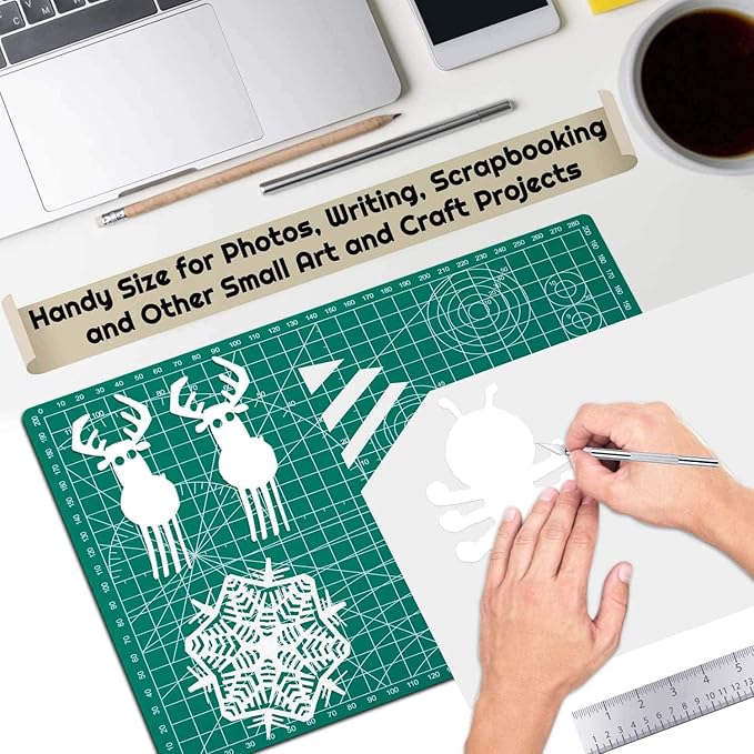 anezus Self Healing Sewing Mat, Rotary Cutting Mat Double Sided 5-Ply Craft Cutting Board for Sewing Crafts Hobby Fabric Precision Scrapbooking Project 9inch x 12inch(A4)