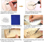 BEZALEL 112Pcs Wood Burning Tips - Pyrography Wood Burning Kit Includes Wood Burning Tips Only Wood Burning Letters Wood Burning Stencils and Patterns for Embossing Carving DIY Adults Crafts Beginners