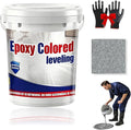 Epoxy Floor Paint, Epoxy Colored Sand Floor Paint, High-Gloss Marble Effect Self-Leveling Coating, Waterproof, Non-Slip, Ultra-Durable for Garage, Basement, Wood Floors (Sesame Gray,6.6 lb)