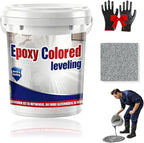 Epoxy Floor Paint, Epoxy Colored Sand Floor Paint, High-Gloss Marble Effect Self-Leveling Coating, Waterproof, Non-Slip, Ultra-Durable for Garage, Basement, Wood Floors (Sesame Gray,6.6 lb)