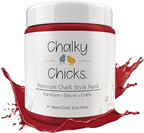 Chalky Chicks All-in-One Chalk Paint for Furniture or Cabinet - 16 Fl Oz - Matte Finish Firecracker (Red) for Metal, Wood Furniture Paint - No Sanding All-in-One for Home Decor & Crafts, USA Made