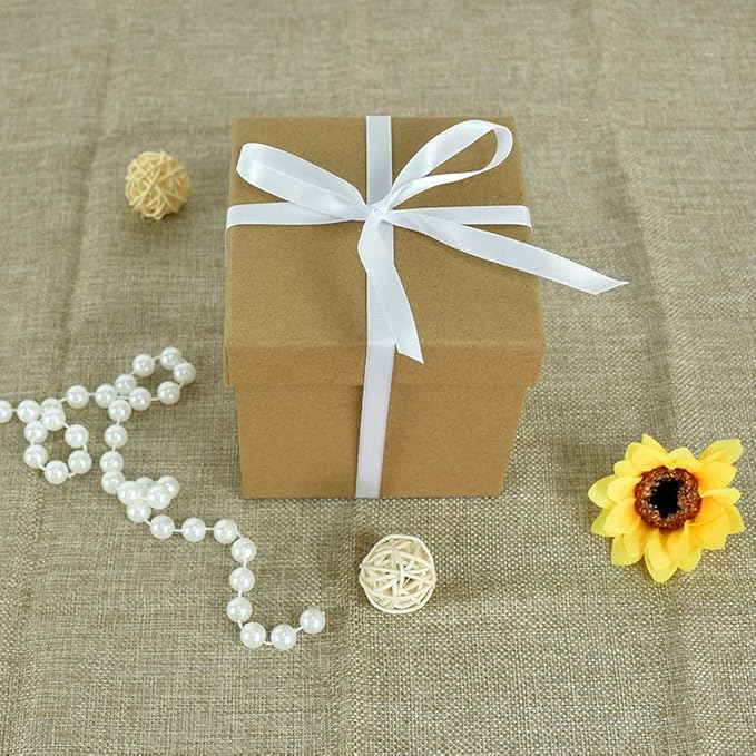 TONIFUL 3/8 Inch x 100yds White Satin Ribbon Thin Solid Fabric Ribbons Roll for Gift Wrapping Hair Balloons Party Wedding Popsicles Decoration Valentine's Day Bouquet Halloween Christmas