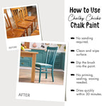 Chalky Chicks All-in-One Chalk Paint for Furniture or Cabinet - 16 Fl Oz - Matte Finish Salt Flats (Off White) for Metal, Wood Furniture Paint - No Sanding All-in-One for Home Decor & Crafts, USA Made