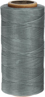 uxcell Leather Sewing Waxed Thread, 284 Yards / 260m 0.8mm 150D Flat Polyester All-Purpose Threads for Leather Crafts, Bookbinding, Grey