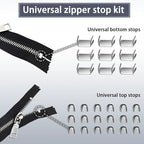 VICHERIA Zipper Repair Kit (45 Pcs), Universal Size #3 Zippers for Sewing, Replacement Slider Pull Fix Kit for Jackets, Coat, Boot, Backpack, Purse