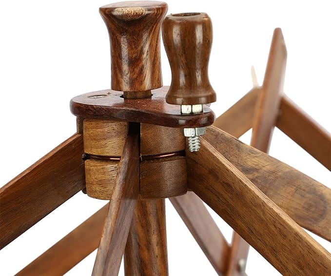 Wooden Umbrella Swift Yarn Winder | Rosewood 24" Knitting Swift Yarn Winder Holder | X-Large Yarn Winder for Knitting & Crocheting