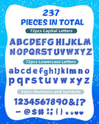 237 Pcs Glitter Bulletin Board Letters, Numbers and Punctuation, Poster Board Letters Alphabet Cut Out Cardboard Letters Accessories for Classroom Display Decorating Supplies 4inch (Blue)