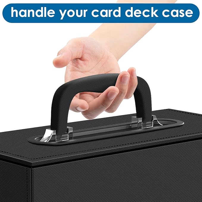 110+ Magnetic Card Holder Card Deck Case, Leather Magnetic Closure Commander Card Portable Storage Box Card Holders Fit for Baseball Cards, Sports Cards, MTG, Game Card Standard Cards