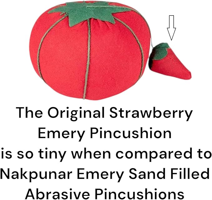 Nakpunar Emery Pincushion for Sharpening Needles - Filled with Abrasive Turkish Emery Sand Filling for Perfect Needlework, Quilting, and Sewing Projects - Handmade in The USA - Wall Hoop Art