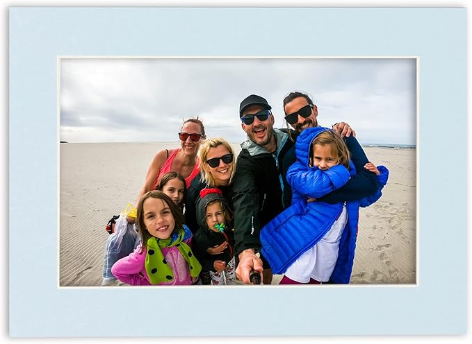 5.5x8.5 Mat for 8.5x11 Frame - Precut Mat Board Acid-Free Baby Blue 5.5x8.5 Photo Matte For a 8.5x11 Picture Frame, Premium Matboard for Family Photos, Show Kits, Art, Picture Framing, Pack of 1 Mat
