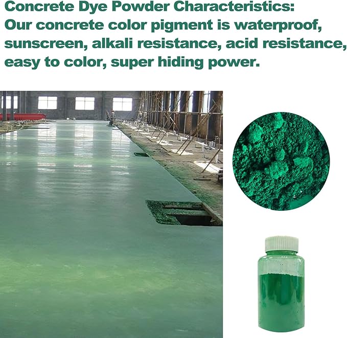 GOODTAKE Iron Oxide Powder, Green Cement Color Pigment Pastel Mortar Mix DIY Powder Manually Paving Concrete Mold Color Pigment Dye for Cement Mortar Grout (Green, 16 oz)