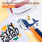 HTVRONT HTV Heat Transfer Vinyl -13 Pack HTV Vinyl Sheets, 12" x 10" Iron on Vinyl for T Shirts, 10 Assorted Premium Colors Heat Transfer Vinyl for All Cutting Machines