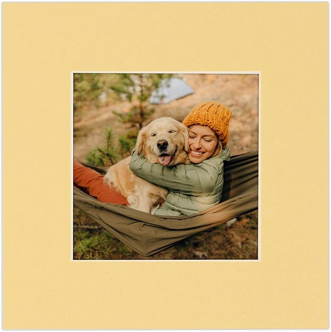 5.5x8.5 Mat for 8.5x11 Frame - Precut Mat Board Acid-Free Marzipan Beige 5.5x8.5 Photo Matte For a 8.5x11 Picture Frame, Matboard for Family Photos, Show Kits, Art, Picture Framing, Pack of 1 Mat