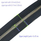 #5 Metal Zippers by The Yard Bulk 2 Yards Black Tape with 10 pcs Sliders Black Nickel Teeth Handmade Zipper for Sewing Craft Bag Backpack, Wallets, Purses Leekayer