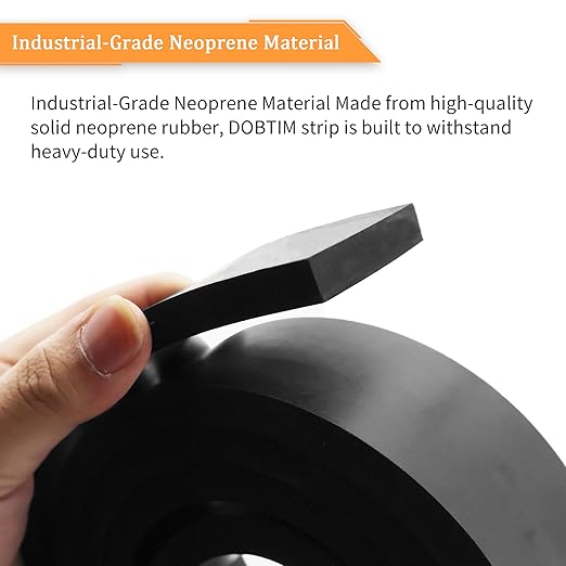 DOBTIM Rubber Strips 1/2(.500)" Thick X 1" Wide X 10'Long, Solid Rubber Rolls Use for Gaskets DIY Material, Supports, Sealing, Bumpers, Protection, Abrasion, Black