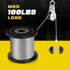 316 Stainless Steel Cable, 1000FT 1/32IN Wire Rope 7 * 7 Strand with 250Pcs Aluminum Sleeves Stops, Guide Wire for Outdoor String Lights for String Lights Hanging, Clotheslines, Trellis (1000FT)