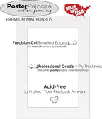 8x10 Mat Bevel Cut for 5.5x8.5 Photos - Acid Free Black Suede Precut Matboard - For Pictures, Photos, Framing - 4-ply Thickness