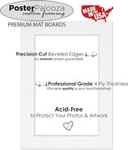 Pack of 25 Acid Free 8.5x11 Mats Bevel Cut for 7x9 Photos - Oyster Shell White Precut Matboards For Pictures, Photos, Framing - 4-ply Thickness