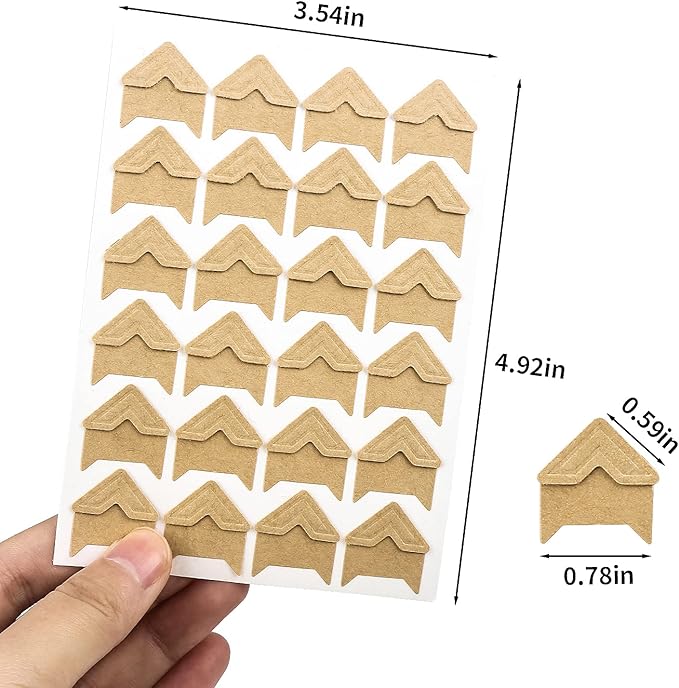 DERAYEE 12 Sheets/288 PCS Photo Corner Stickers, Self-Adhesive Photo Mounting Corners for Scrapbooking Photo Album Diary DIY Craft Paper