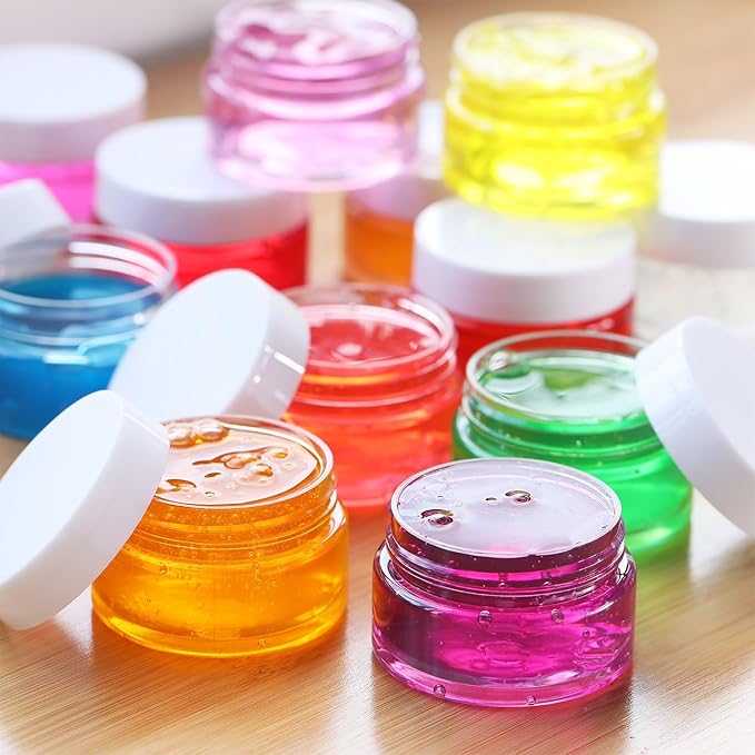 SATINIOR 36 Pieces 4 oz Plastic Jars with Lids Wide Mouth Airtight Reusable Container Acrylic Cosmetic Small Jars for Lotions Ointments Travel Toiletries Creams Make up Storage(White)