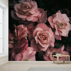 wall26 Removable Wall Sticker/Wall Mural Close Up Dark Rose Flower Blossoms Nature Wilderness Photography Decorative Botanical Relax/Calm Floral for Living Room, Bedroom, Office - 120x168 inches