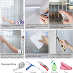 HIDBEA 3D Window Privacy Film - Rainbow Decorative Window Clings, Heat Control Glass Tint - 35.4" x 16.4 Feet, Mosaic Patterns