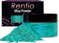 Renfio 100g Mica Powder Pigment, Metallic Natural Dye Mineral Pearl Shimmer Epoxy Resin Dye for Painting Soap Making Slime Bath Bombs 3.5 Oz - Turquoise