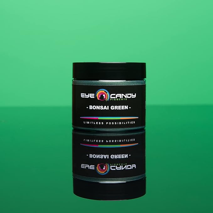 Eye Candy Pigments Premium Green Mica Powder - Bonsai Green (50gr) - for Epoxy, Resin, Soap, Paint, Woodworking, Acrylic Pouring, Bath Bombs, Fishing Lures - DIY Arts and Crafts Additive