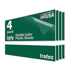Trotec TroLase | 12"x24"x1/16", 4 Pcs | Dark Green/White | 2 Ply | Modified Acrylic | Laser Engraving Double Color Plastic Sheet | Engraving Blanks for Laser, Saw, Guillotine | Made in USA