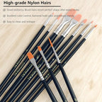 GOTIDEAL Paint Brushes, 20 Pcs Acrylic Painting Brush Set for Oil and Gouache， Small Nylon Hair Brush for Body, Face, Nail Art, Rock Painting, Perfect for Kids & Adult