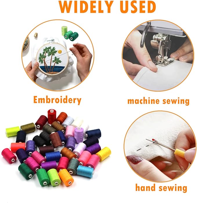 Simthread All Purpose Sewing Thread, 10 Spool Assorted Brown Series 1000 Yards Each Bobbin Polyester Thread for Sewing, Handy Polyester Sewing Threads for Sewing Machine - (Brown Series)