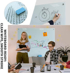 Glass Whiteboard 48"X36" Magnetic Glass White Board Frameless Wall Mounted Dry Erase GlassBoard for Office School Home