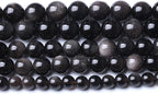 38pcs 10mm AAA Natural Obsidian Stone Beads Gemstone Round Loose Beads for Jewelry Making DIY Bracelet (Sliver Color Obsidian Stone, 10mm)