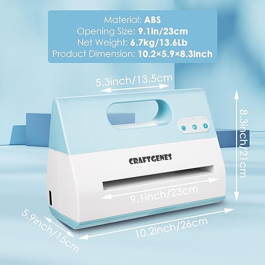 Electric Die Cut Machine for Starter Kit, 9 inch Opening Electric Embossing Machine for Art & Craft, Cardmaking, Scrapbooking, Fabric