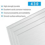 4PCS 8"x8"x1/32 Stainless Steel Metal Plates for Magnetic Mount Board Wall,Tickness 0.8mm 430 Stainless Steel Shim Stock Plates for Crafting, Kitchen, Office
