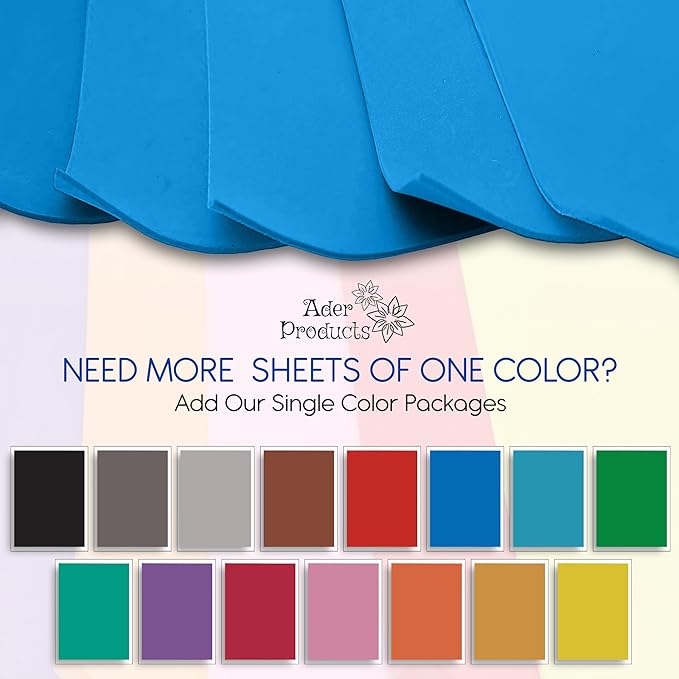 Blue EVA Foam Sheets for Crafts, 9 x 12 Inch, 2mm Thickness, 15 Pack – Ideal for DIY Arts and Crafts, Foam Paper for Kids, Cosplay and Costumes