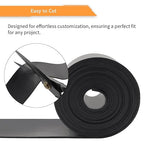 DOBTIM Neoprene Rubber Strips 1/8 (.125)" Thick X 2" Wide X 10'Long, Solid Rubber Rolls Use for Gaskets DIY Material, Supports, Leveling, Sealing, Bumpers, Protection, Abrasion, Flooring, Black
