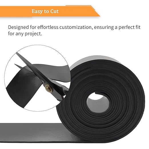 DOBTIM Neoprene Rubber Strips 1/8 (.125)" Thick X 2" Wide X 10'Long, Solid Rubber Rolls Use for Gaskets DIY Material, Supports, Leveling, Sealing, Bumpers, Protection, Abrasion, Flooring, Black