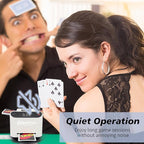 All-in-One Automatic Card Shuffler and Dealer,with 4 Remotes,Programmable Dealer,Card Shuffler 2 Deck,360° Rotation,Ultra Quiet,Rechargeable,up to 12 Players,for All Card Games (Pearl White)