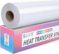 RENLITONG White Iron on Vinyl 12Inch by 50ft Roll HTV Heat Transfer Vinyl for T-Shirt HTV Rolls for All Cutter Machine - Easy to Cut & Weed for Heat Transfer Design