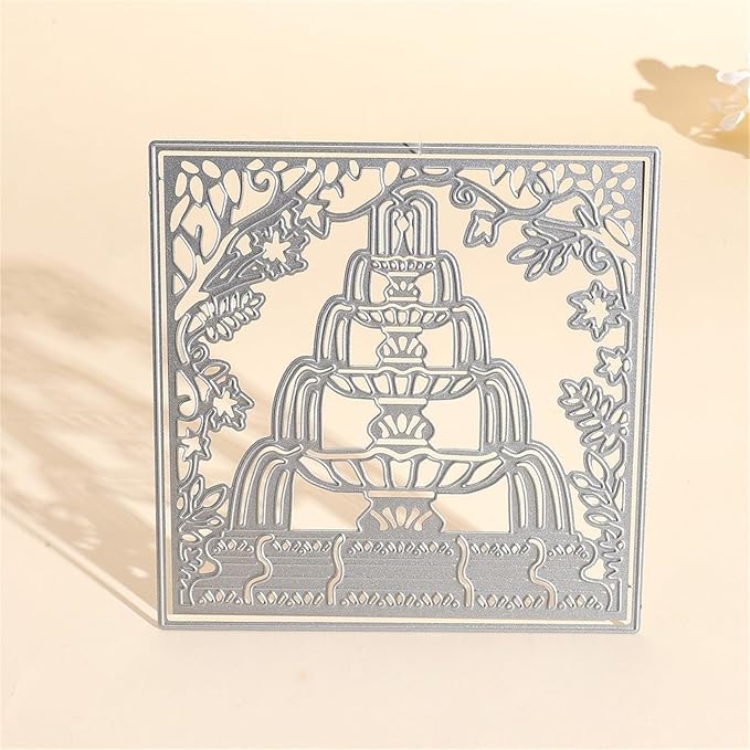 Cutting Dies Metal Stencils Scrapbooking Tools DIY Embossing Template for Paper Card Making Album Arts Crafts Supplies (Cake Frame-13.3x13.3cm)