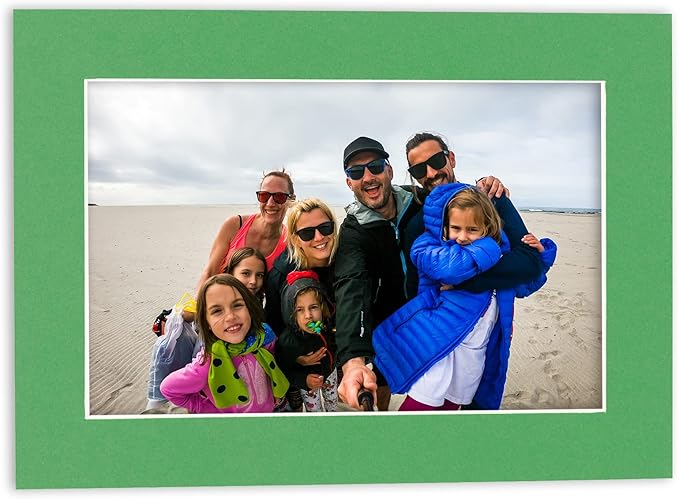 6x8 Mat for 8x10 Frame - Precut Mat Board Acid-Free Show Kit with Backing Board, and Clear Bags Bright Green 6x8 Photo Matte Made to Fit a 8x10 Picture Frame Matboard for Framing, Pack of 100 Mats